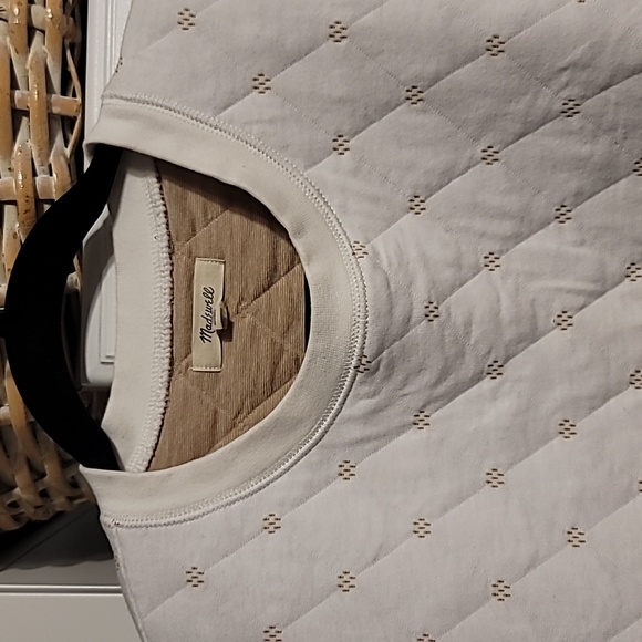 Madewell Swing Sweatshirt Womens XLarge Beige Quilted Boxy Cropped Cozy Lounge - Picture 4 of 12